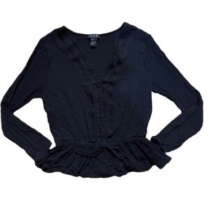 U2B Black Sheer Lace Blouse